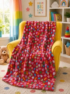 Lucky Charms Red Plush Throw